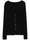P.a.r.o.s.h Parosh Ribbed Knit Sweater With Plunging V-neck And Button Placket In Black