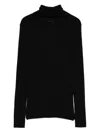 P.a.r.o.s.h Ribbed Turtleneck Top In Black