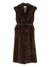 P.a.r.o.s.h Double-breasted Belted Vest In Brown