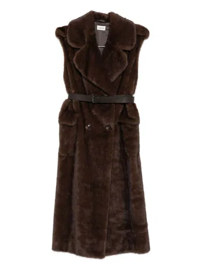 P.a.r.o.s.h Double-breasted Belted Vest In Brown