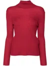 P.a.r.o.s.h Ribbed-knit Turtleneck Sweater In Red