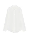 P.a.r.o.s.h Womens Shirt Curved Hem Sheer Fabric In White