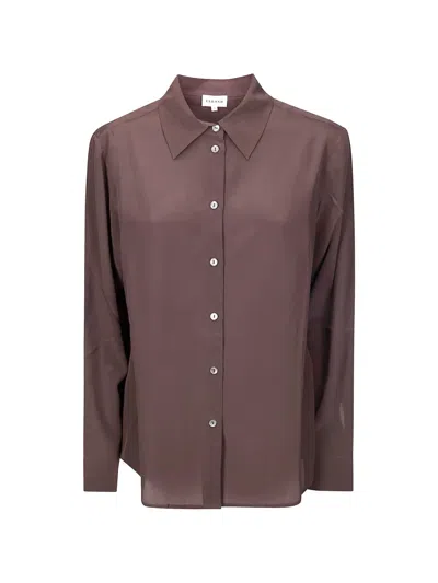 P.a.r.o.s.h Sweet Long-sleeve Silk Shirt In Brown