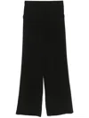 P.a.r.o.s.h Wide-leg Knitted Trousers In Black