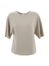 P.a.r.o.s.h . Flowing Sleeve Top With Keyhole Back Detail In Sand