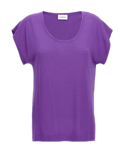P.a.r.o.s.h T-shirt With Round Neck And Short Sleeves In Purple