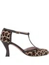 P.a.r.o.s.h Leopard Print Round Toe Heels In Animal Print