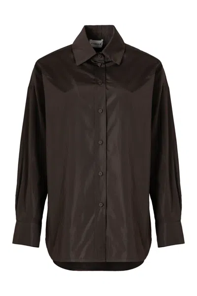 P.a.r.o.s.h Parosh Taffeta Shirt In Brown