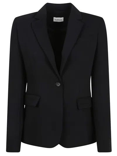 P.A.R.O.S.H PAROSH TAILORED BLACK BLAZER WITH POINTED LAPELS