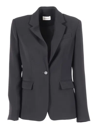 P.A.R.O.S.H TAILORED BLACK BLAZER WITH SINGLE-BUTTON CLOSURE