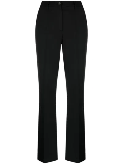 P.A.R.O.S.H TAILORED BLACK TROUSERS WITH STRUCTURED WAISTBAND
