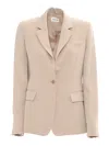 P.a.r.o.s.h Tailored Blazer With Single-button Closure And Notched Lapels In Neutral