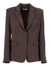 P.a.r.o.s.h Tailored Brown Blazer With Notched Lapels In Brown