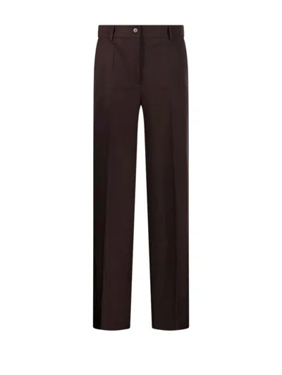 P.a.r.o.s.h Tailored Brown Trousers With Mid-rise Waist And Straight Legs