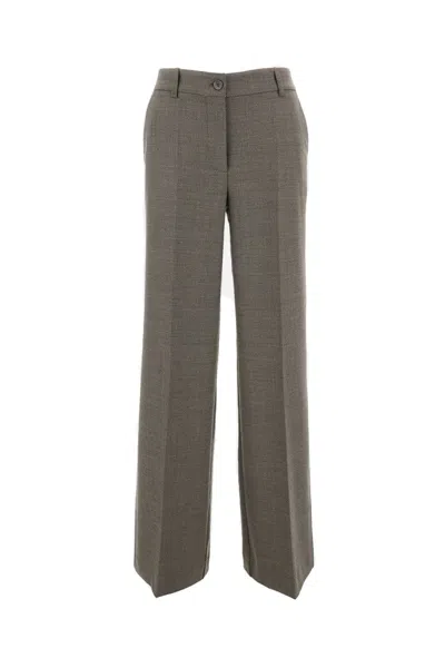 P.A.R.O.S.H TAILORED BROWN TROUSERS WITH STRAIGHT LEGS AND MID-RISE WAIST