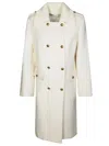 P.a.r.o.s.h Tailored Double-breasted Wool Coat In White