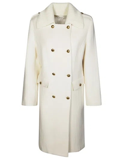 P.a.r.o.s.h Tailored Double-breasted Wool Coat In White