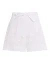 P.a.r.o.s.h Tailored Floral Embroidered Shorts With Lace Detailing In White