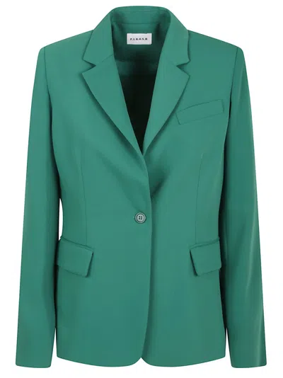 P.A.R.O.S.H PAROSH TAILORED GREEN JACKET WITH POINTED LAPELS