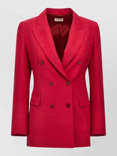 P.a.r.o.s.h Tailored Jacket Buttoned Cuffs Chest Pocket In Red