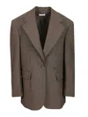 P.a.r.o.s.h Tailored Oversized Jacket Jackets Grey In Brown
