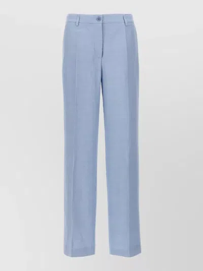 P.a.r.o.s.h Tailored Pants Belt Loops Pockets Pleats In Blue