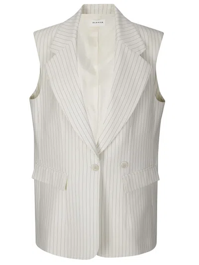 P.a.r.o.s.h . Tailored Sleeveless Pinstriped Jacket In White