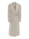 P.a.r.o.s.h Tailored Trench Coat With Belted Waist In Gray