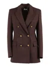 P.a.r.o.s.h Tailored Virgin Wool Blend Jacket In Brown