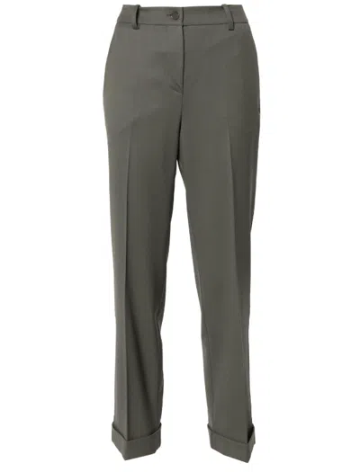 P.a.r.o.s.h Parosh Tailored Virgin Wool Blend Trousers In Gray