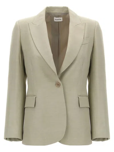 P.A.R.O.S.H P.A.R.O.S.H. TAILORED VISCOSE LINEN BLEND BLAZER