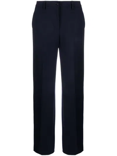 P.a.r.o.s.h Tailored Wide-leg Wool Trousers In Blue