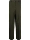 P.a.r.o.s.h Tailored Wide-leg Wool Trousers In Green