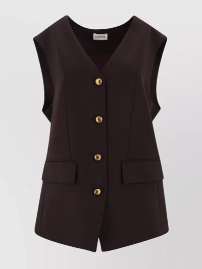 P.A.R.O.S.H TAILORED WOOL VEST GOLD BUTTONS