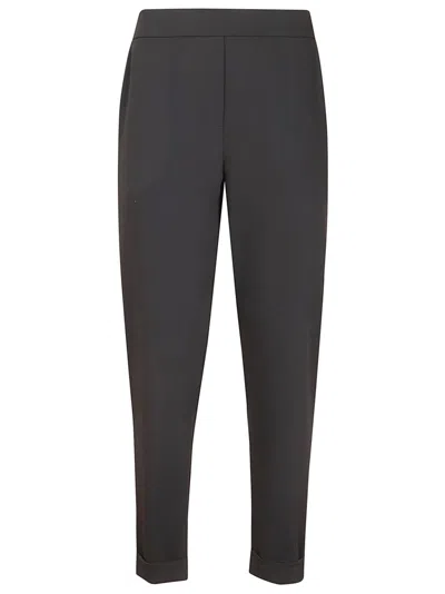 P.a.r.o.s.h . Tapered Black Tailored Pants With Elastic Waistband