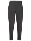 P.a.r.o.s.h . Tapered Black Tailored Pants With Elastic Waistband In Black