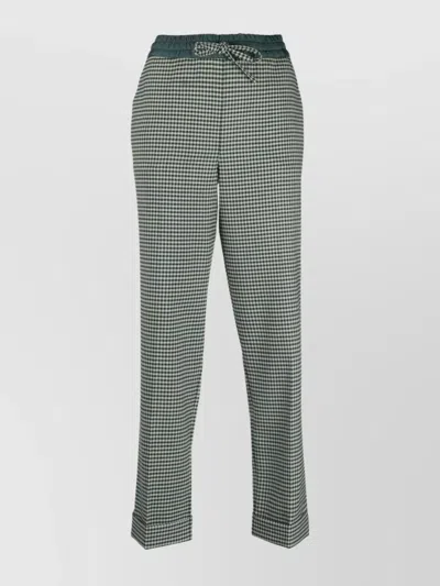 P.a.r.o.s.h Tapered Leg Fine-check Cropped Trousers