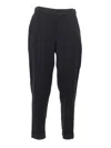 P.a.r.o.s.h Tapered Trousers With Cuffed Hem And Comfortable Waistband In Black