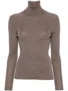 P.a.r.o.s.h Turtle-neck Ribbed-knit Jumper In Beige
