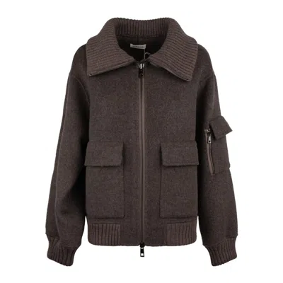P.a.r.o.s.h . Taupe Woolen Jacket In Brown