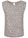 P.a.r.o.s.h Parosh Teardrop Closure Sleeveless Top With Sequined Embroidery