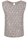 P.a.r.o.s.h Teardrop Closure Sleeveless Top With Sequined Embroidery