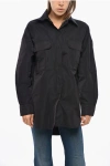 P.a.r.o.s.h Technical Fabric Pesca Shirt With Double Breast Pocket In Black