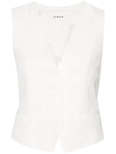 P.A.R.O.S.H TEXTURED-FINISH V-NECK WAISTCOAT