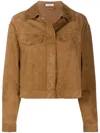 P.a.r.o.s.h Textured Fringed Effect Jacket In Brown
