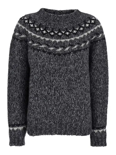 P.a.r.o.s.h . Textured Grey Knit Pullover In Gray