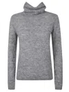 P.a.r.o.s.h Textured Grey Knit Sweater With Relaxed Fit In Gray