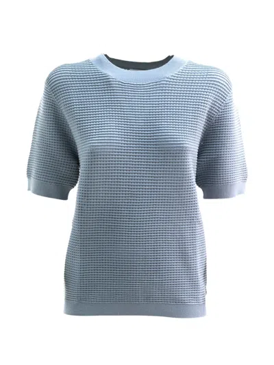 P.a.r.o.s.h Textured Short-sleeve Sweater In Blue