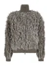 P.a.r.o.s.h . Textured Wool Bomber Jacket In Beige