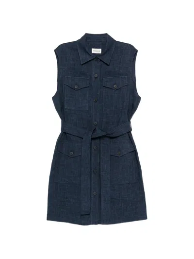 P.a.r.o.s.h Tie-belt Mini Dress In Blue